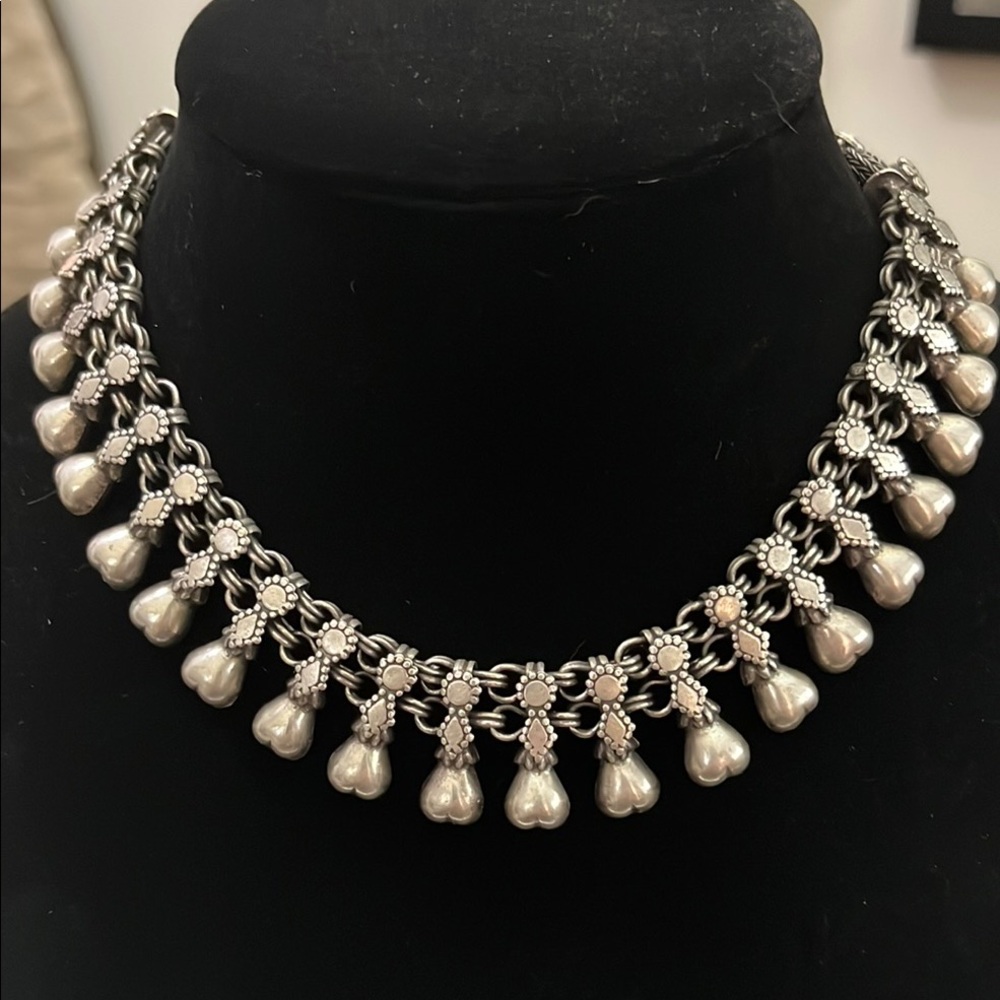 Rajasthan Indian Elegant Sterling Silver Tribal Necklace
